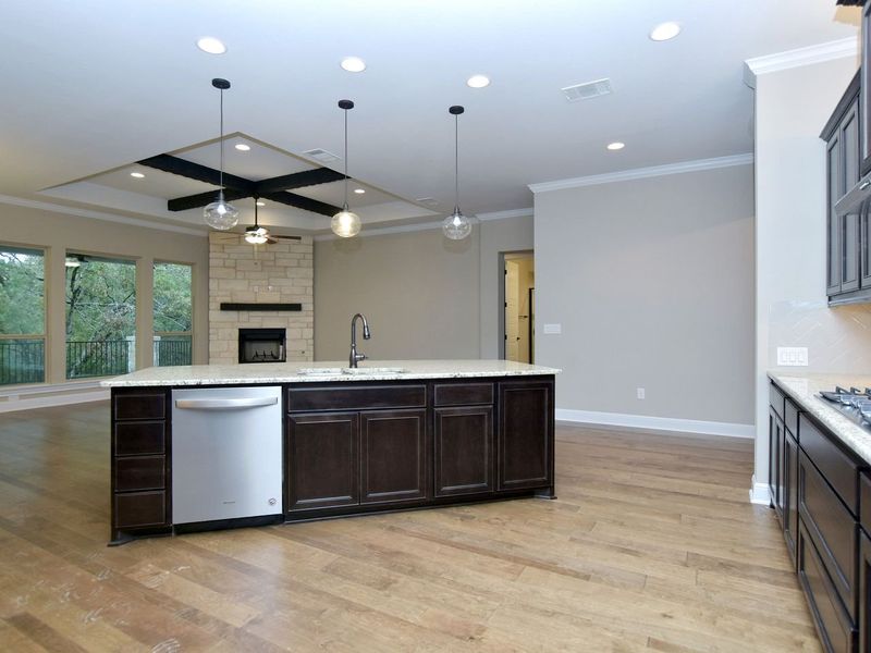 Representative furnished interior of a home built from the Madera II by Giddens Homes in Scofield Farms Estates, Georgetown (Image 260).
