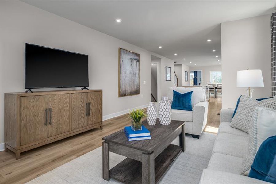 Representative furnished interior of a home built from the Grand Nassau by Ryan Homes in Hope Pointe Townhomes, North Myrtle Beach (Image 12).