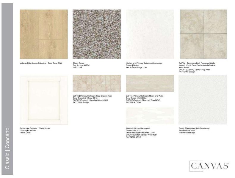8665 Miles Gap Road design selections. Home is currently under construction and selections are subject to change.