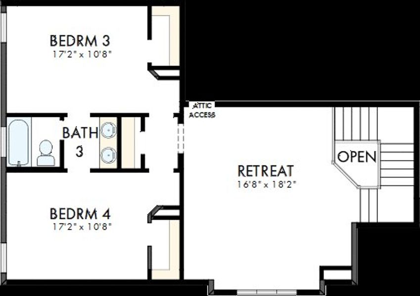 2D floor plan layout of this home in Sienna - Parkview Collection, Missouri City, TX (Image 6). 2D floor plan layout of this home in Sienna - Parkview Collection, Missouri City, TX (Image 6).