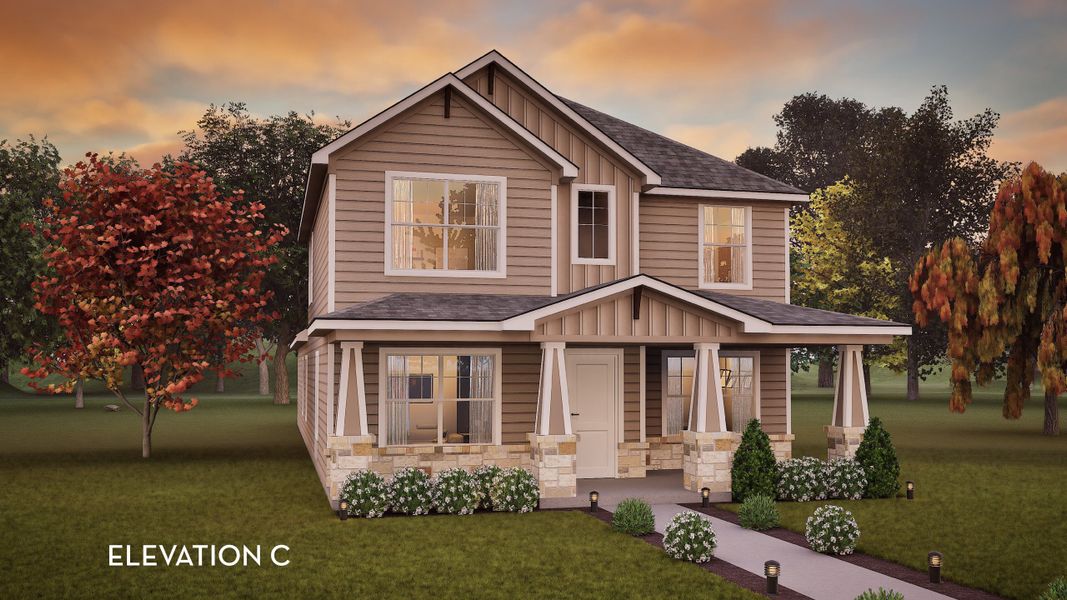 Representative exterior photo of a completed home built from the Diamond by CastleRock Communities in Brooklands, Hutto, TX (Image 19).