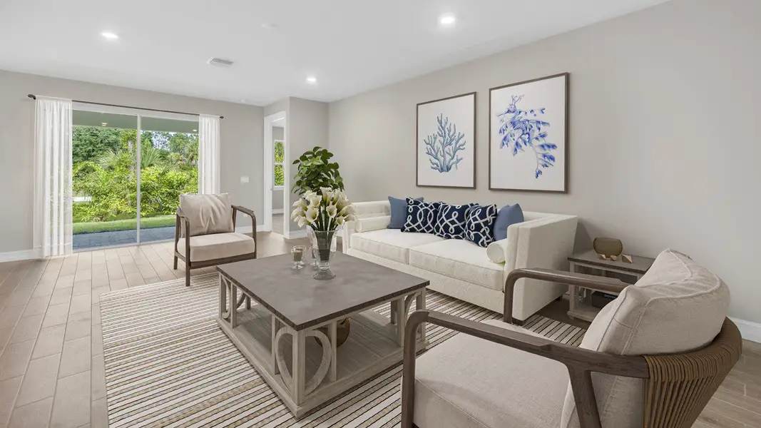 Furnished interior view inside a new home in Coral Bay - Express & Tradition, North Fort Myers (Image 13).