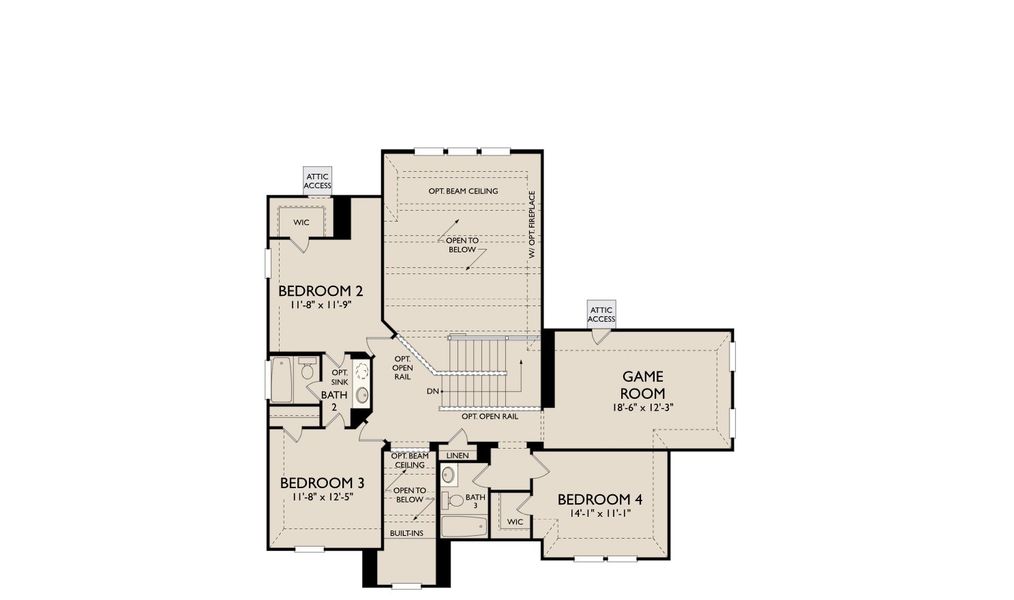 2D floor plan layout for the William by Ashton Woods in Megan's Landing, Castroville, TX (Image 3). 2D floor plan layout for the William by Ashton Woods in Megan's Landing, Castroville, TX (Image 3).