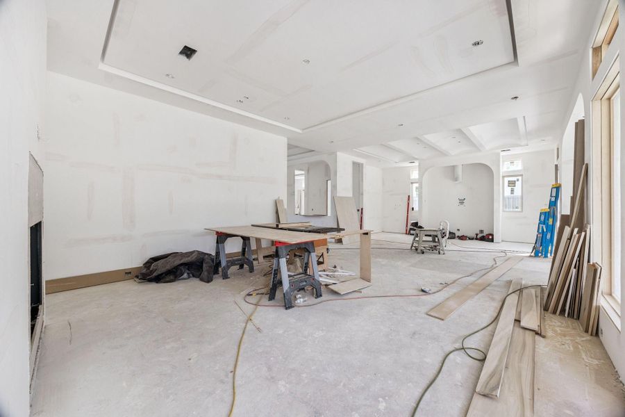 Another view of the Family Room towards the Kitchen and Bar.