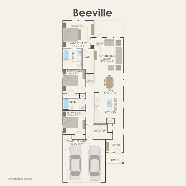 2D floor plan layout for the Beeville by Centex in Pinara Pines, Conroe, TX (Image 3). 2D floor plan layout for the Beeville by Centex in Pinara Pines, Conroe, TX (Image 3).