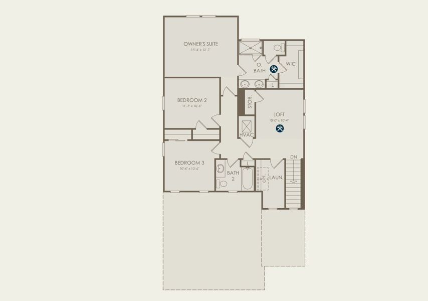 2D floor plan layout for the Pinecrest by Pulte Homes in Seaire, Parrish, FL (Image 5).