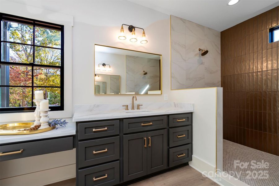 Vanity with makeup table Vanity with makeup table