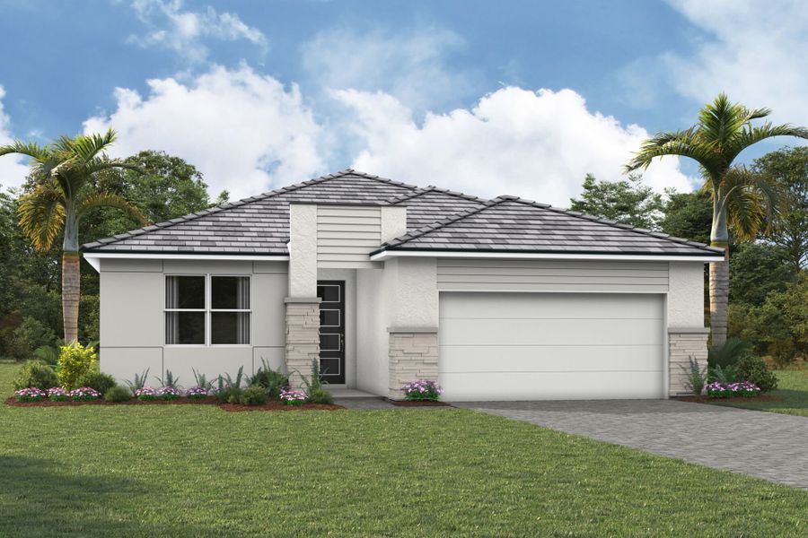 Representative exterior photo of a completed home built from the Terra Rosa by Mattamy Homes in Wellen Park, Venice, FL (Image 12). Representative exterior photo of a completed home built from the Terra Rosa by Mattamy Homes in Wellen Park, Venice, FL (Image 12).
