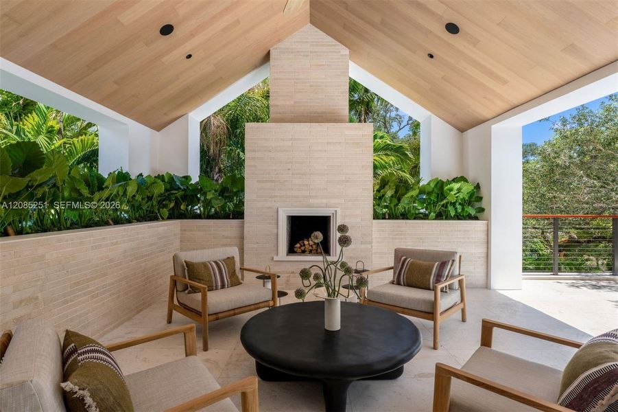 Exterior details and patio area of a home in , Coral Gables (Image 2). Exterior details and patio area of a home in , Coral Gables (Image 2).