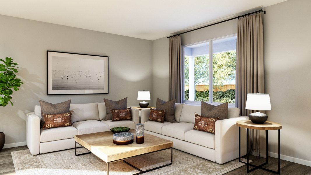 Representative furnished interior of a home built from the The Emilia by Legend Homes in Rocky Creek Crossing, Crowley (Image 13).