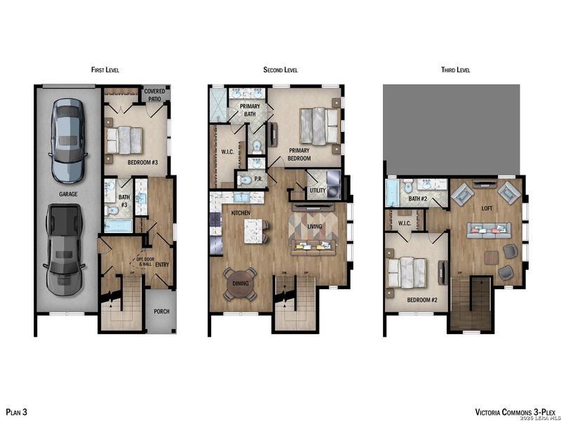 2D floor plan layout of this home in Victoria Commons, San Antonio, TX (Image 5).