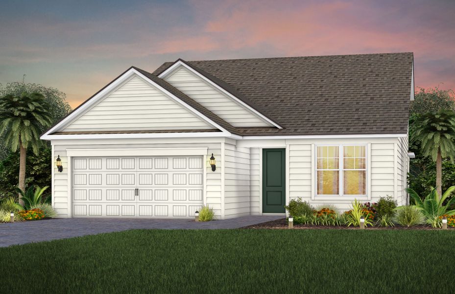 Representative exterior photo of a completed home built from the Mystique Grand by Pulte Homes in The Preserve at Bannon Lakes, St. Augustine, FL (Image 24).