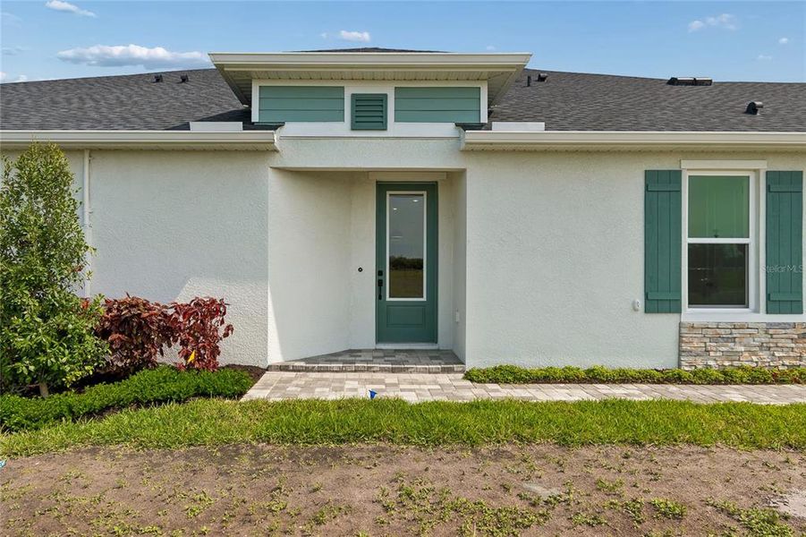 Exterior details and patio area of a home in Gracewater at Sarasota, Sarasota (Image 22).