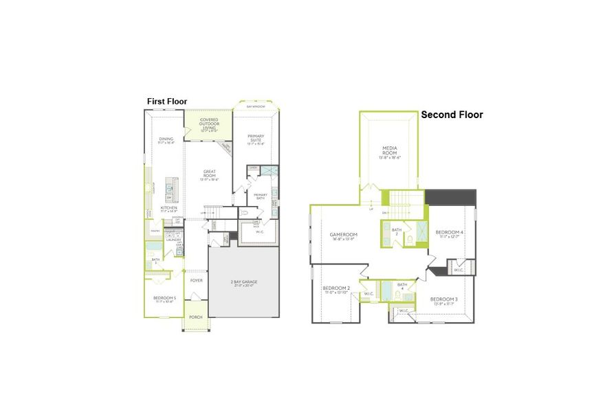 2D floor plan layout of this home in Painted Tree, McKinney, TX (Image 3).
