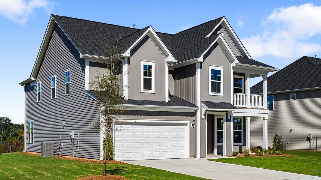 Front exterior of a new home in Fieldstone, Lexington, NC, highlighting curb appeal (Image 21).
