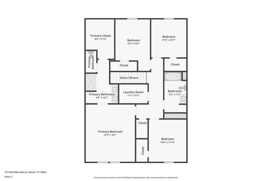 2D floor plan layout of this home in Palomino, Manor, TX (Image 5).