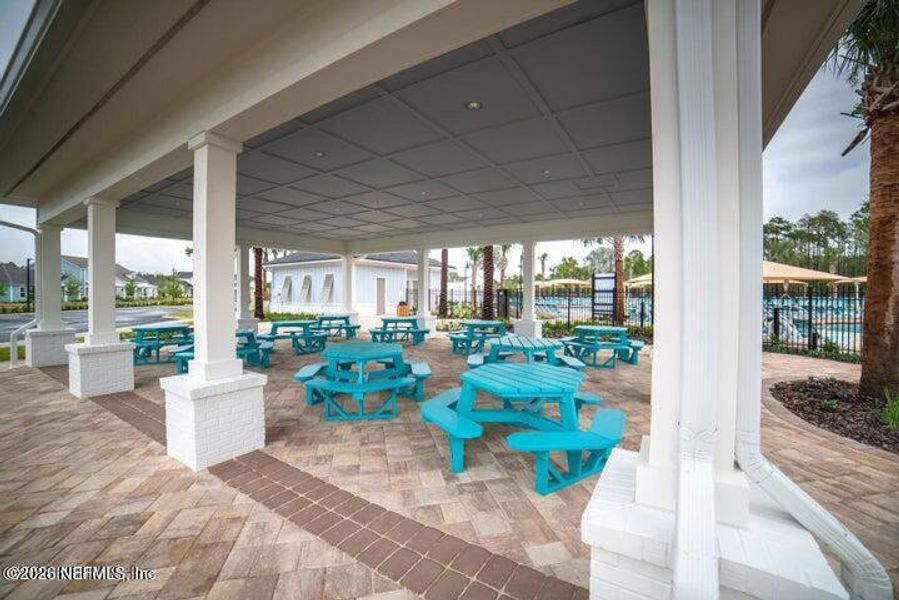 Exterior details and patio area of a home in Reflections at Nocatee, Ponte Vedra (Image 22).