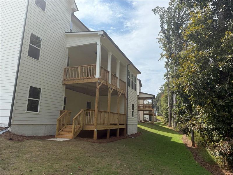 Exterior details and patio area of a home in Rosewood Lake Estates, Hoschton (Image 3).