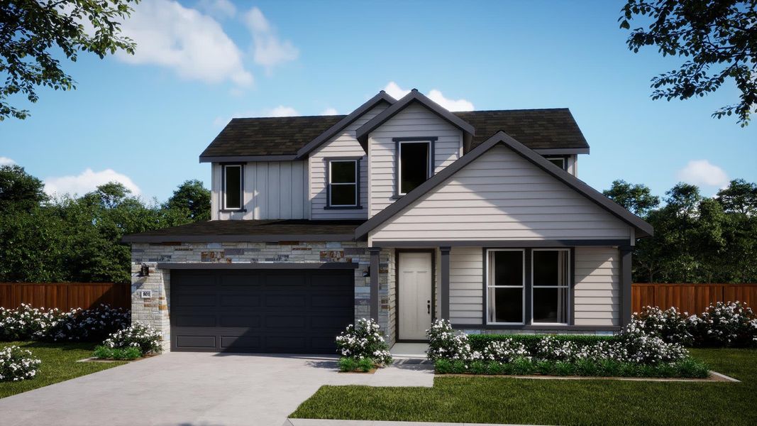 Elevation F | Caroline | Sage Collection – Freedom at Anthem in Kyle, TX by Landsea Homes