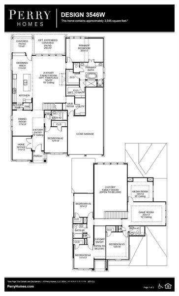 2D floor plan layout of this home in Austin Point 60', Richmond, TX (Image 4).