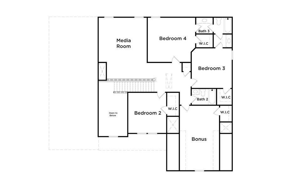 2D floor plan layout for the Henry II by DRB Homes in Grandview at Millers Mill, Stockbridge, GA (Image 4).