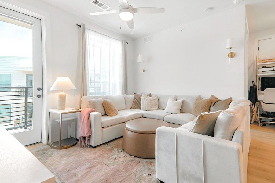 Furnished interior view inside a new home in Parkside at Mueller, Austin (Image 17).