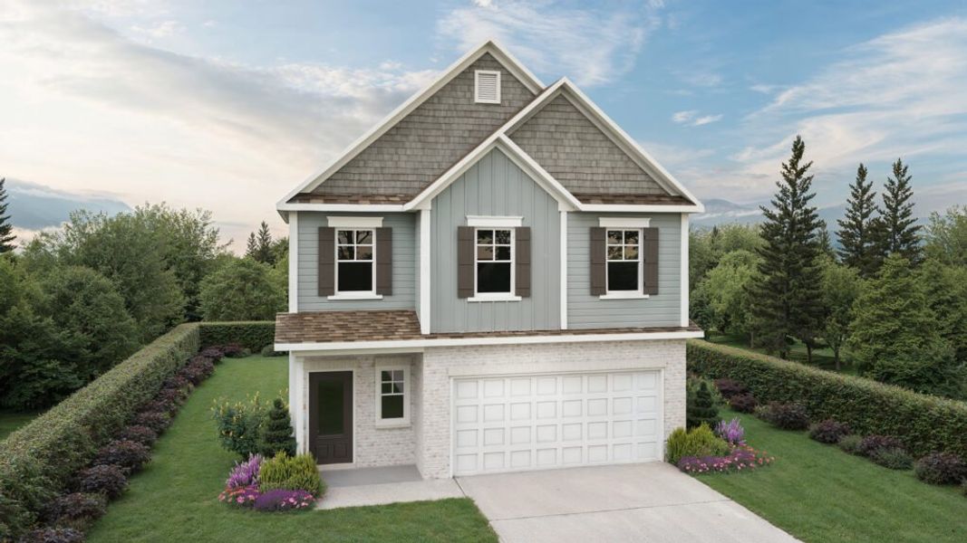 Representative exterior photo of a completed home built from the The Keswick by Direct Residential Communities in Vickers Point - Single Family, Fairburn, GA (Image 5).