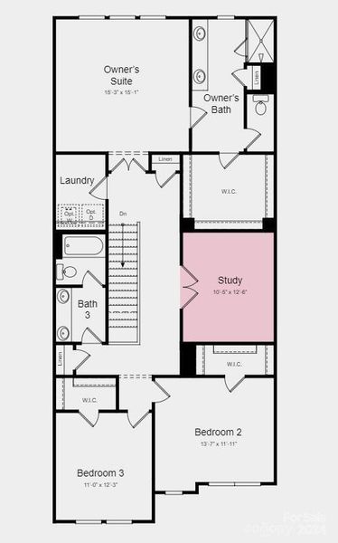 Structural upgrades include a study in place of the loft, and tray ceiling in the owner's suite.