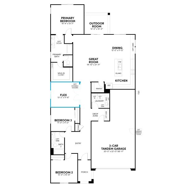 2D floor plan layout for the Laredo Phase 5a by Brookfield Residential in Highland Ridge at Alamar, Avondale, AZ (Image 4). 2D floor plan layout for the Laredo Phase 5a by Brookfield Residential in Highland Ridge at Alamar, Avondale, AZ (Image 4).