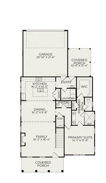 2D floor plan layout for the Camellia by Homes by Dickerson in Nexton, Summerville, SC (Image 3).
