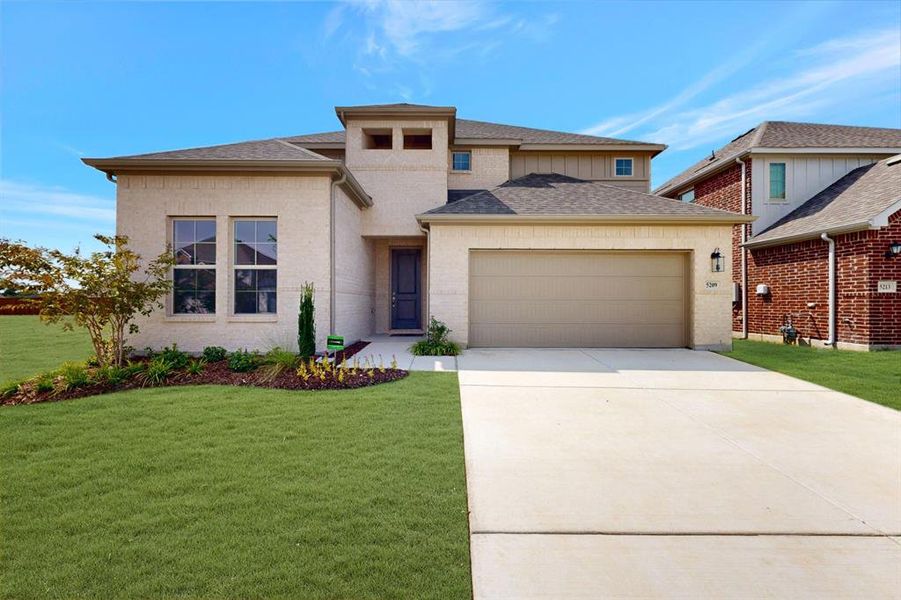 Front exterior of a new home in Vintage Village, Argyle, TX, highlighting curb appeal (Image 19). Front exterior of a new home in Vintage Village, Argyle, TX, highlighting curb appeal (Image 19).