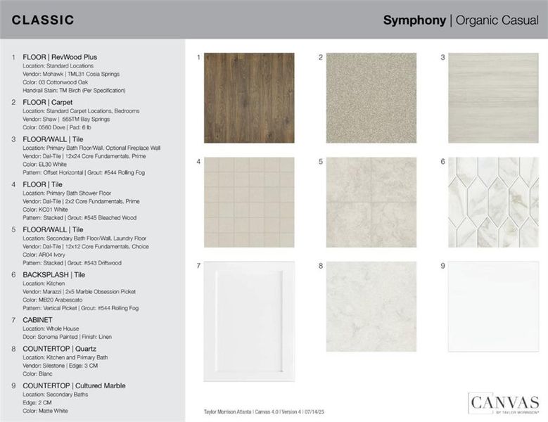 Sample of building materials used in homes in Reserve at Hickory Walk, Kennesaw (Image 27).