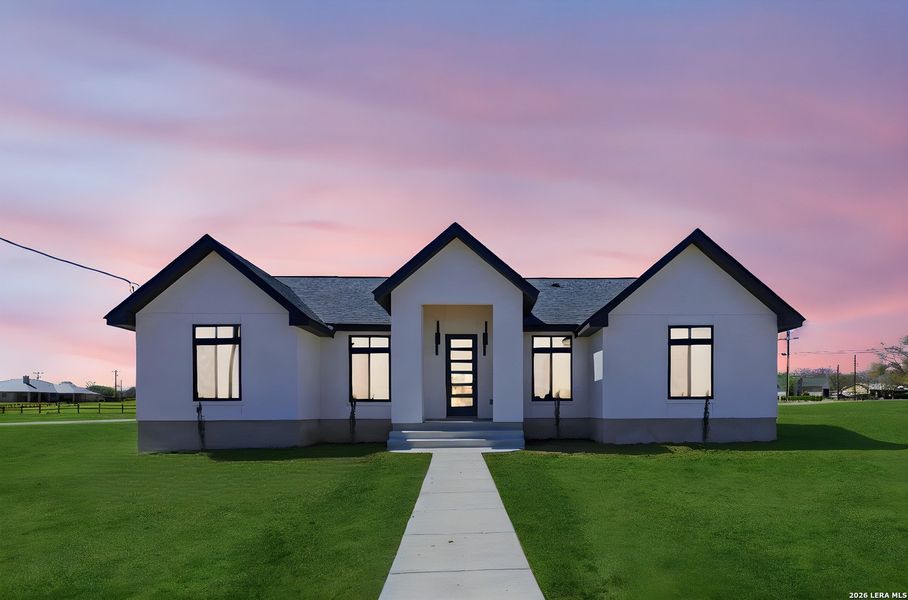 Front exterior of a new home in , Bandera, TX, highlighting curb appeal (Image 29).
