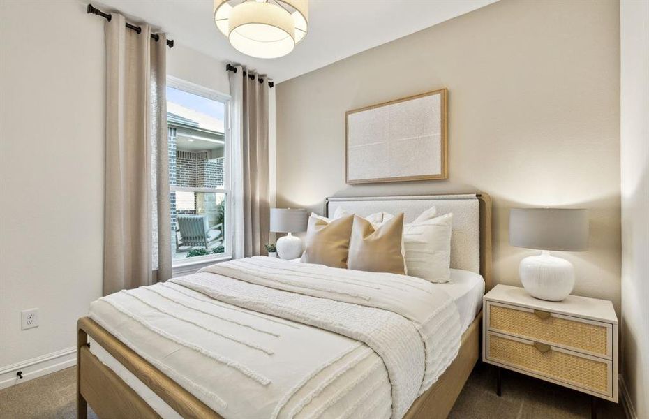 Roomy secondary bedroom with extensive closet storage *Model representation Roomy secondary bedroom with extensive closet storage *Model representation