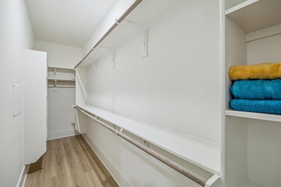 Large closet in the primary bedroom