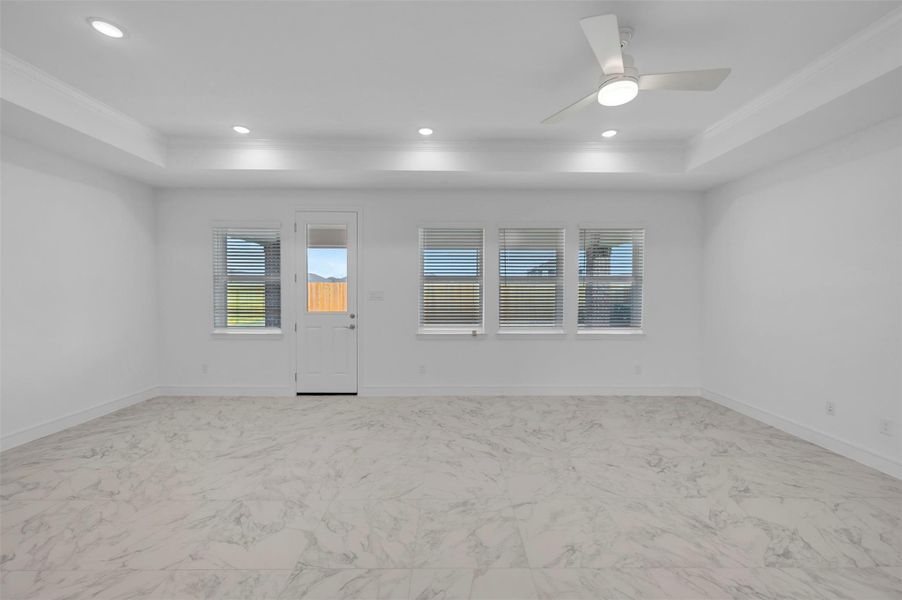 Open great room and dining area (*Photo not of actual home and used for illustration purposes only.)