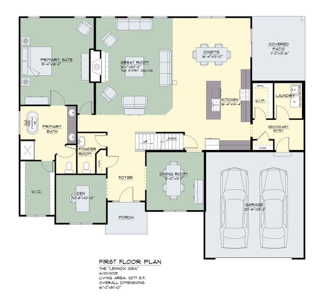 2D floor plan layout for the The Lennox by Forbes Capretto Homes in Birdsong Estates, Orchard Park, NY (Image 4).