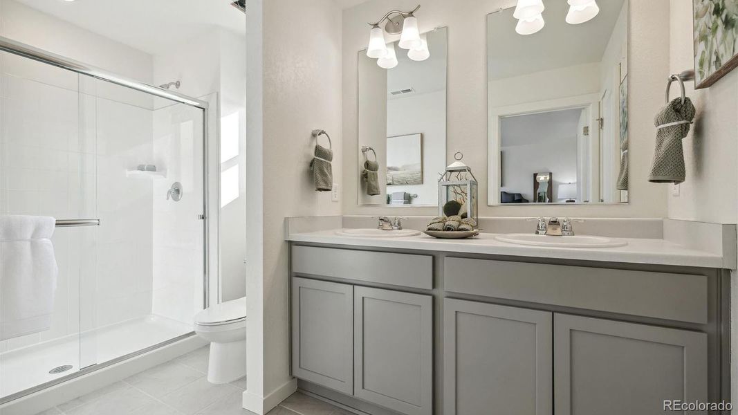 Furnished interior view inside a new home in Settlers Crossing, Commerce City (Image 16). Furnished interior view inside a new home in Settlers Crossing, Commerce City (Image 16).