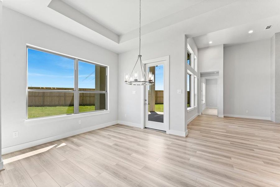 Breakfast Open to the Family Room and Kitchen