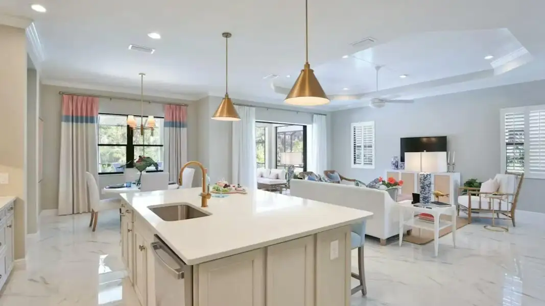 Furnished interior view inside a new home in Palm Grove Real Estate and Homes for Sale in Lakewood Ranch, FL - Neal Communities, Bradenton (Image 4).