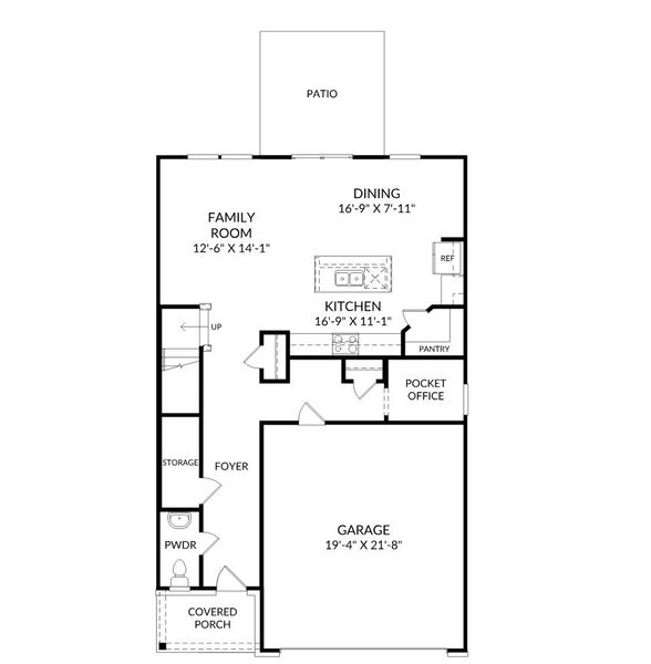 2D floor plan layout for the The Rainey by Stanley Martin Homes in The Mill at Woodcreek Farms, Elgin, SC (Image 3).