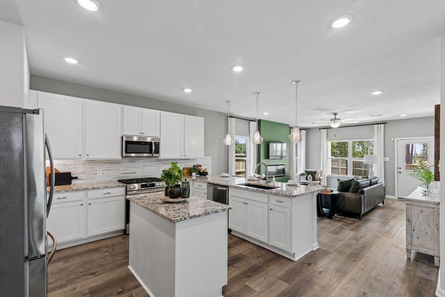 The Sparrow II- Kitchen into Family Room The Sparrow II- Kitchen into Family Room
