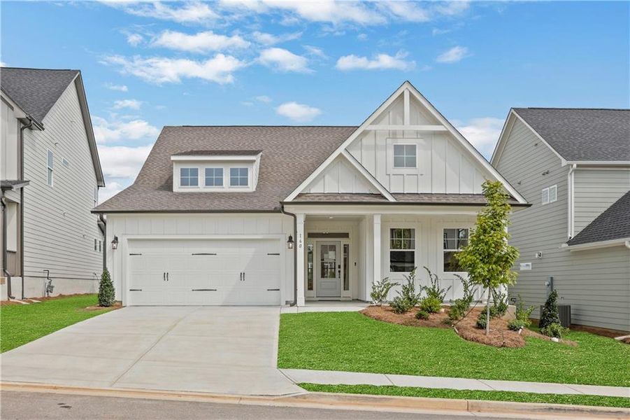 Front exterior of a new home in Twin Lakes, Hoschton, GA, highlighting curb appeal (Image 25).