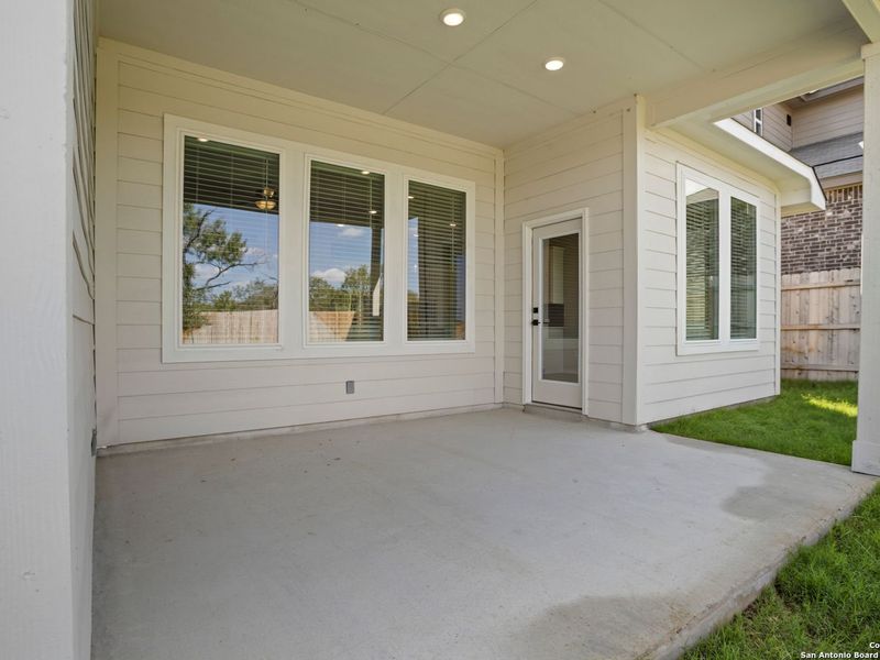 Exterior details and patio area of a home in Horizon Pointe, Converse (Image 3). Exterior details and patio area of a home in Horizon Pointe, Converse (Image 3).