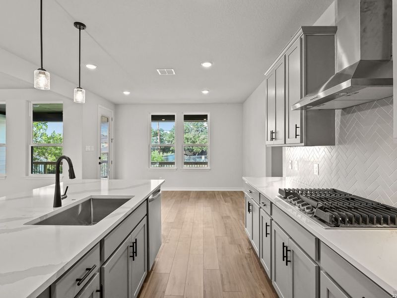 Furnished interior view inside a new home in Potranco Oaks, Castroville (Image 10).