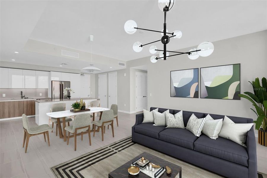 Furnished interior view inside a new home in , St. Petersburg (Image 54).
