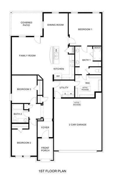 2D floor plan layout for the Rivington by D.R. Horton in Silverado, Aubrey, TX (Image 3).