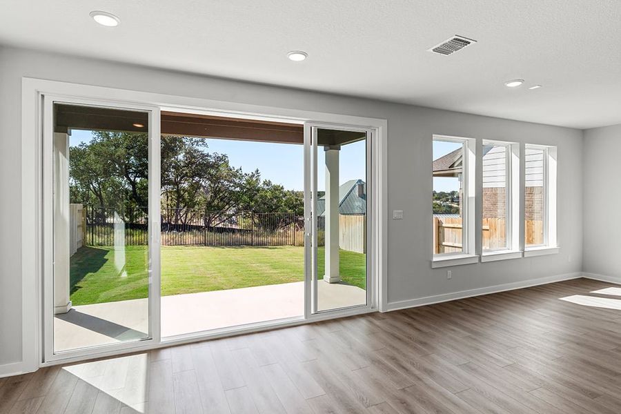 Spacious, unfurnished interior of a new home in Terrace Collection at Lariat, Liberty Hill (Image 27). Spacious, unfurnished interior of a new home in Terrace Collection at Lariat, Liberty Hill (Image 27).
