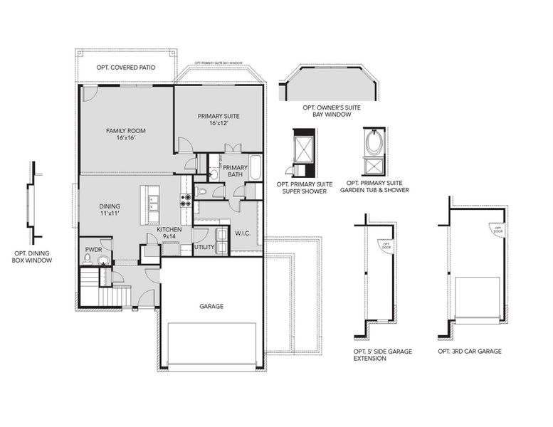 2D floor plan layout of this home in Granger Pines, Conroe, TX (Image 2).
