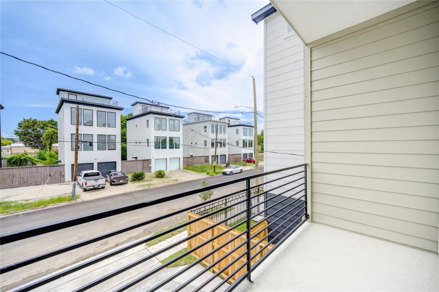 View of Front Balcony. Elevated from the street for extend privacy.